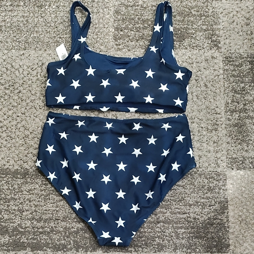 Old Navy Navy Blue Star Print Swim Set - Picture 2 of 4